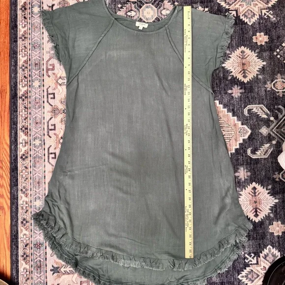 Umgee High Low Linen Cotton Blend Short Sleeve Dress Women’s Size Large - Picture 11 of 12